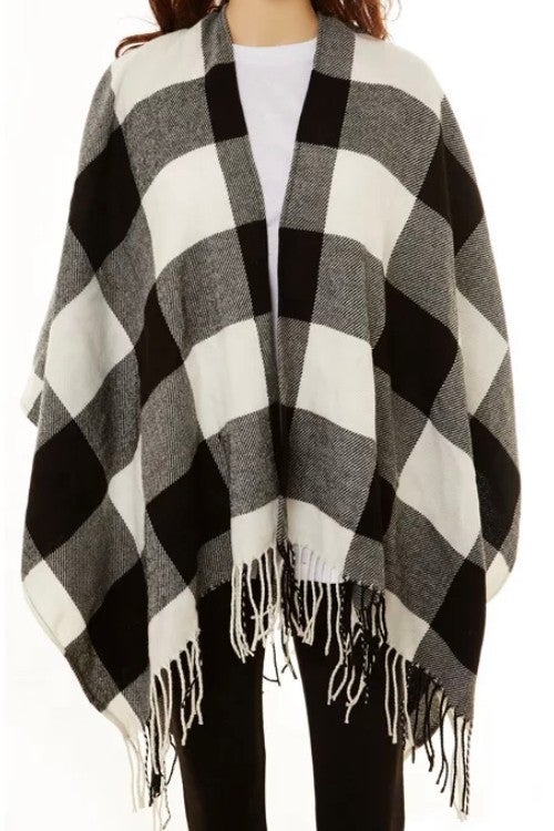 Black And White Buffalo Check Cape