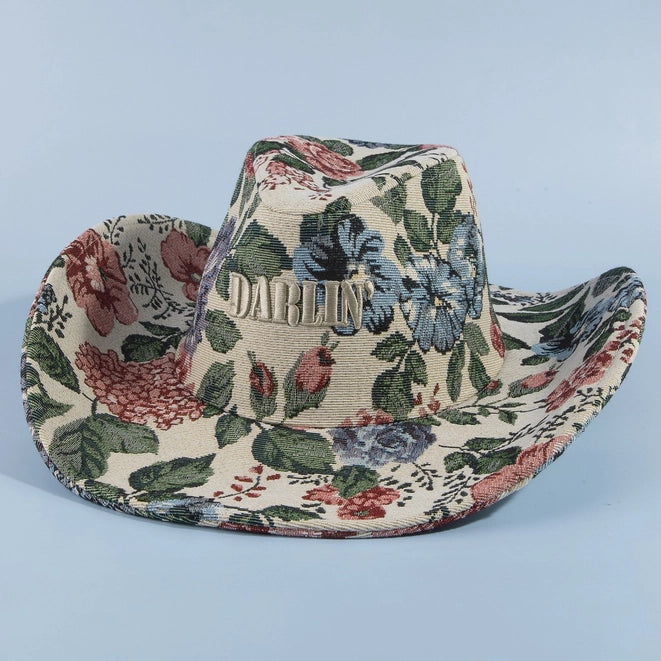 Darlin Embroidered Floral Cowboy Hat