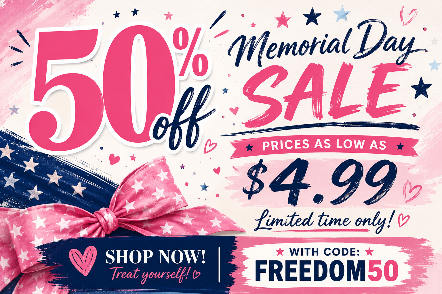 50% Off Memorial Day Sale!