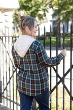 Plaid Hoodie Shacket