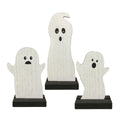 Set Of 3 Wooden Ghosts