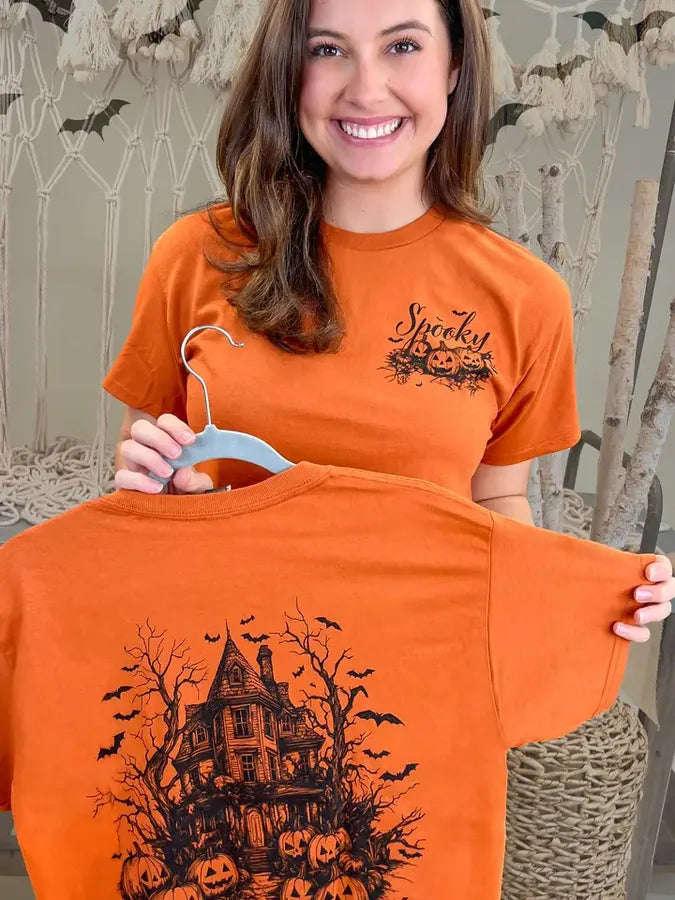 Haunted House Spooky Graphic T-Shirt