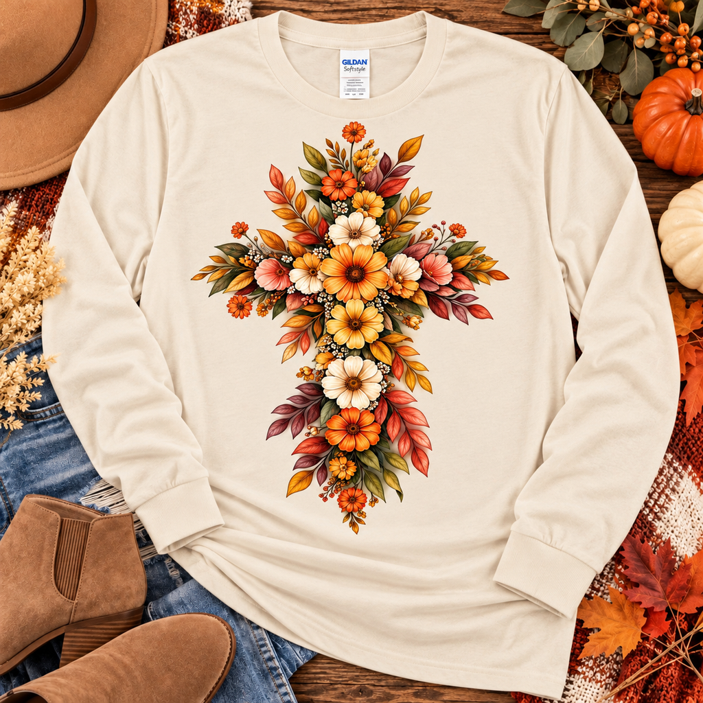 Floral Cross Graphic Tee