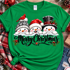 Merry Christmas Snowmen Graphic Tee