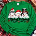 Merry Christmas Snowmen Graphic Tee