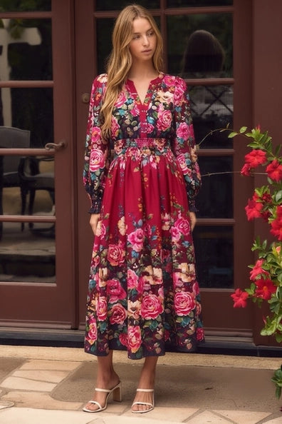 The Wild Rose Midi Dress