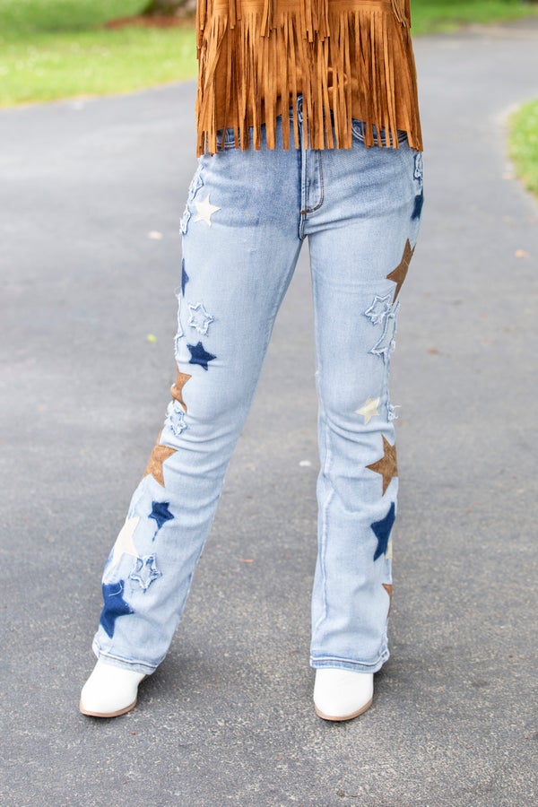 Oli And Hali Star Patchwork Jeans – Kali Rose Boutique