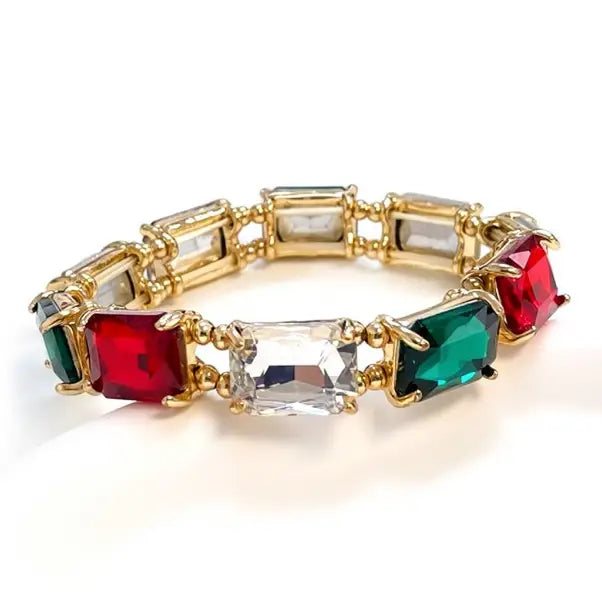 Rectangle Crystal Christmas Bracelet