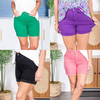 (4 Colors) The Penelope Tummy Control Judy Blue Shorts