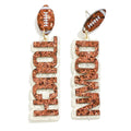 Touch Down Glitter Football Drop Earrings