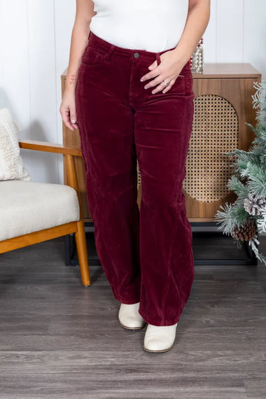 Wine Date Corduroy Risen Barrell Pants