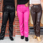 (3 Colors) Go Grease Lighting Faux Leather Judy Blue Tummy Control Pants