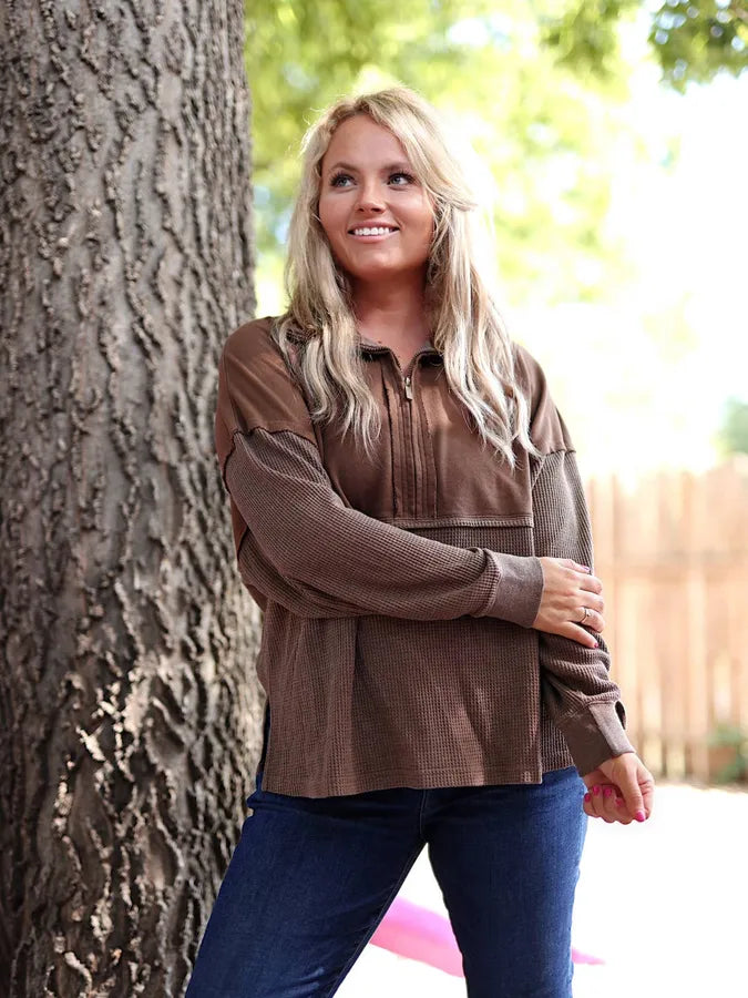 Ready or Not Waffle Quarter Zip
