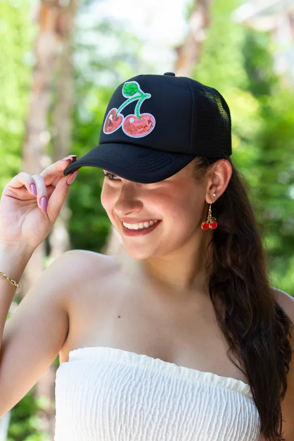 Sequin Cherries Hat