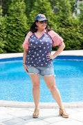 Red White And Ruffled Top