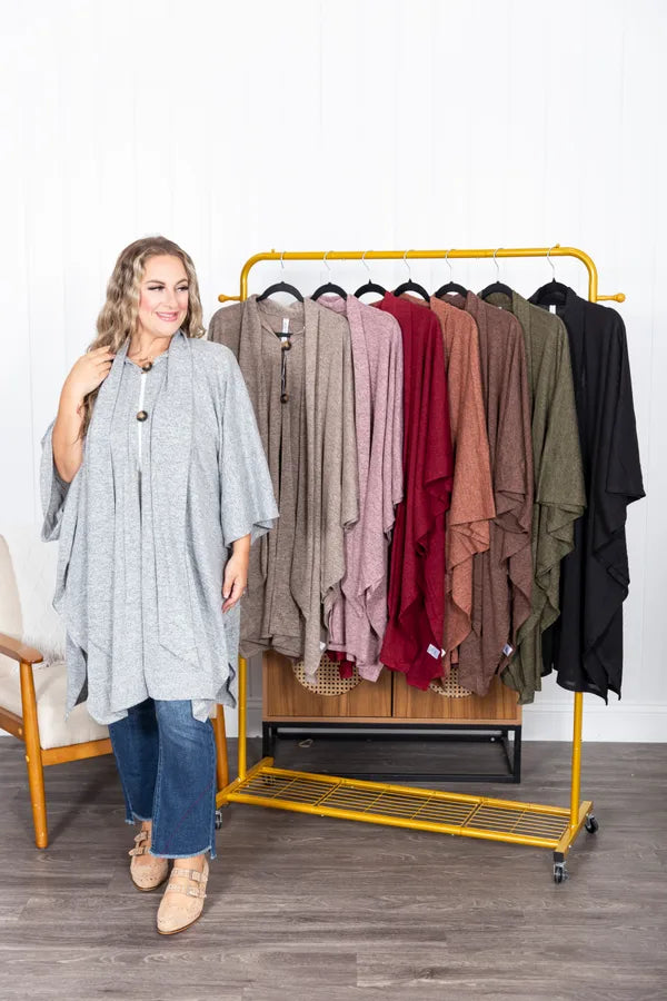 Flowy Draped Poncho Top