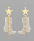 Western Boots And Star Dangle Earrings