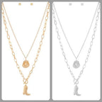 Layered Western Style Pendant Necklace Set