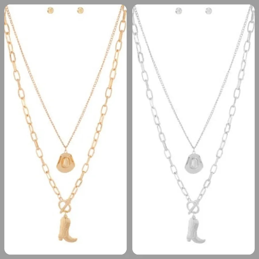 Layered Western Style Pendant Necklace Set