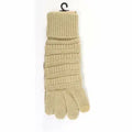 Metallic Cable Knit Touchscreen Cc Gloves