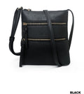 Triple Zipper Crossbody Shoulder Bag