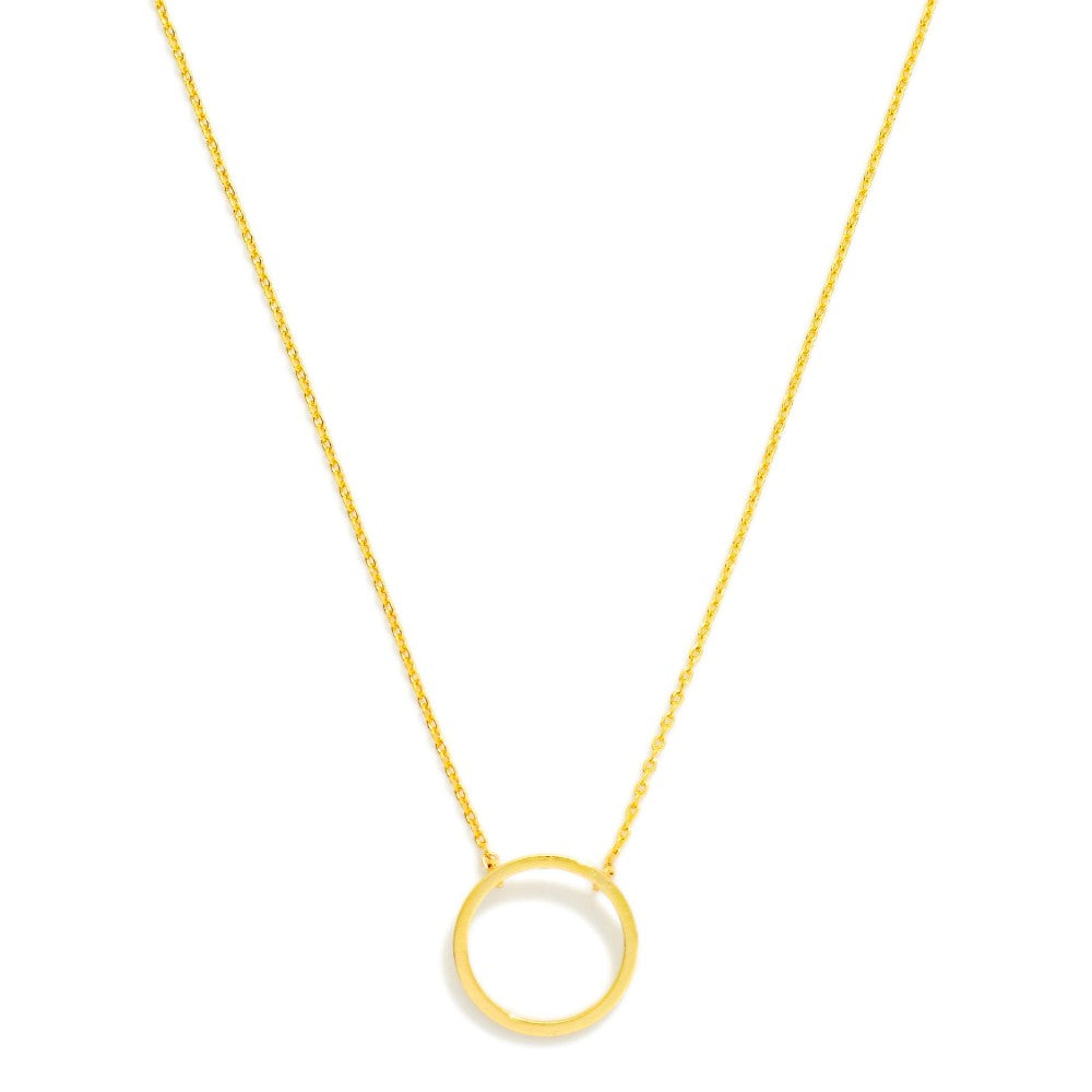 Chain Link Hoop Pendant Necklace