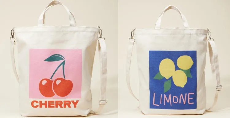 Fruit Printed Canvas Tote Bag