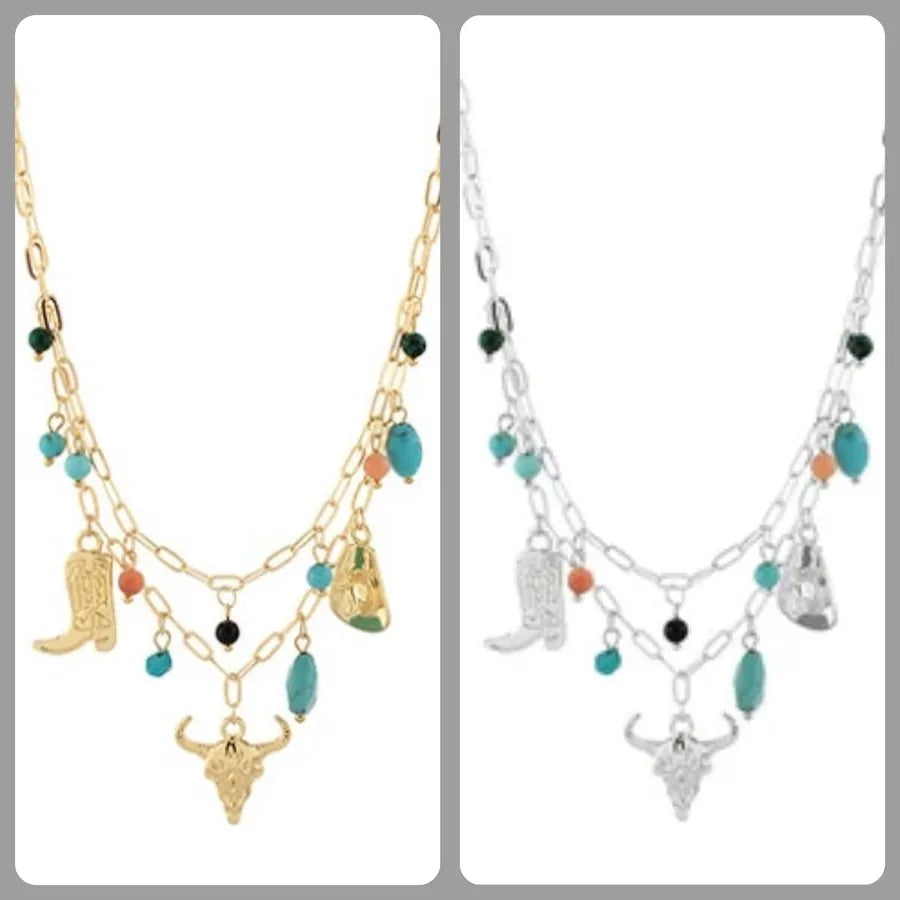 Western Multi Charm Necklace