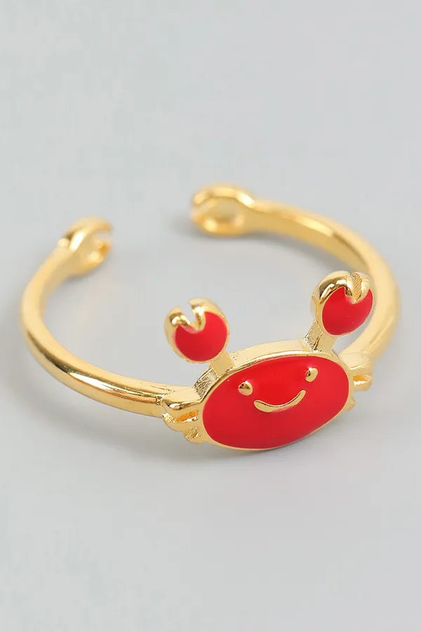Cute Lacquered Crab Ring