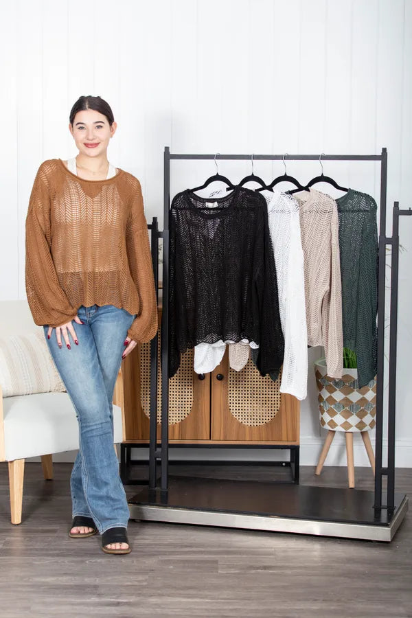 Hallow Out Long Sleeve Sweater
