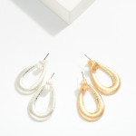 Hammered Metal Teardrop Door Knocker Post Drop Earrings