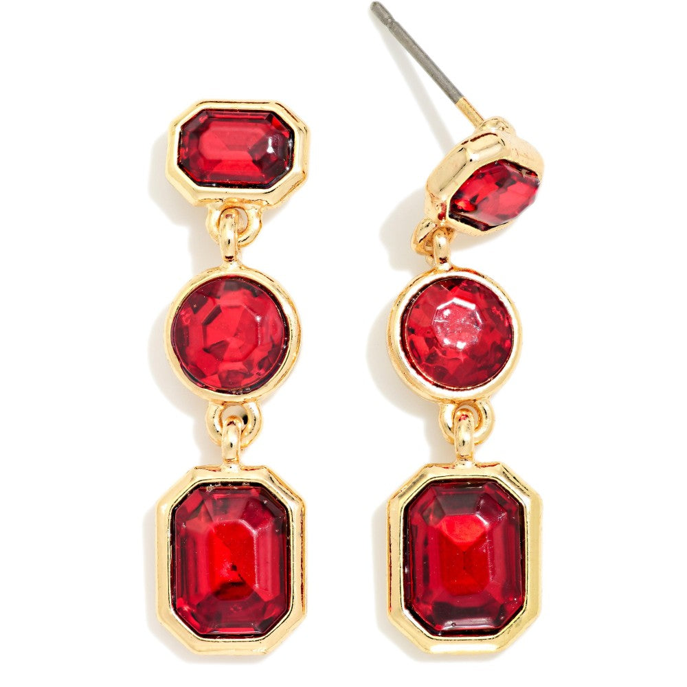 Linear Crystal Drop Earrings