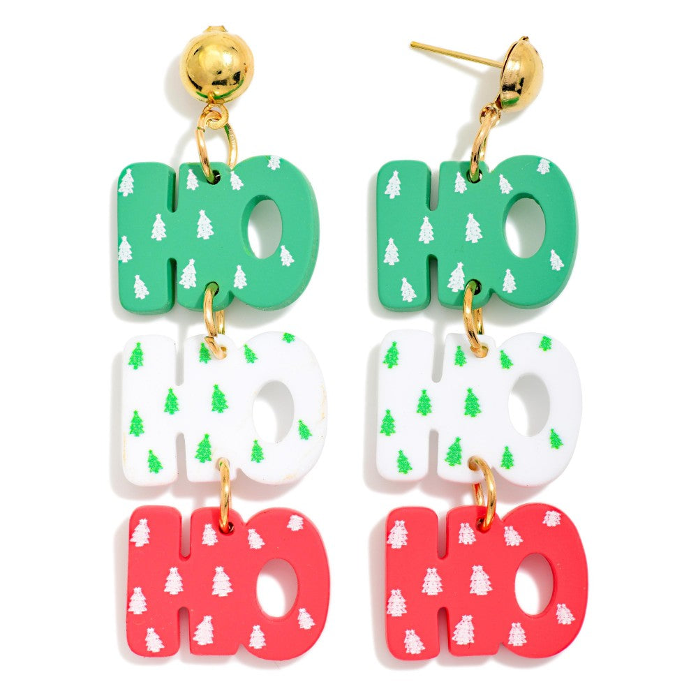 HO HO HO Stacked Drop Earrings