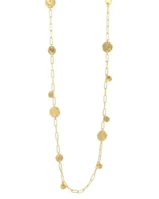 Hammered Circle Long Necklace