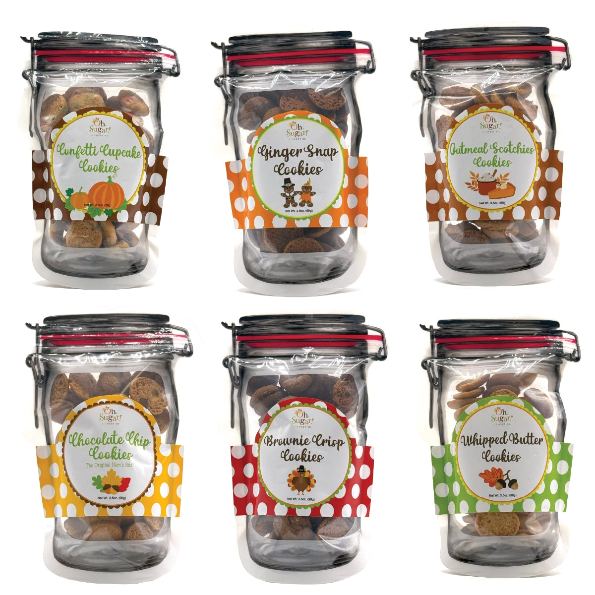 Small Mason Jar Cookie Pouches