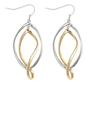 Double Layer Spiral Teardrop Earrings