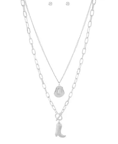 Layered Western Style Pendant Necklace Set