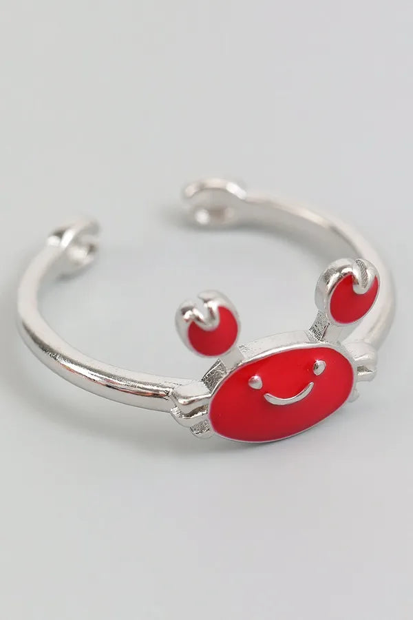 Cute Lacquered Crab Ring