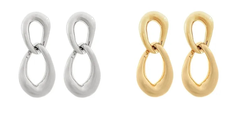 Double Oval Linked Earrings