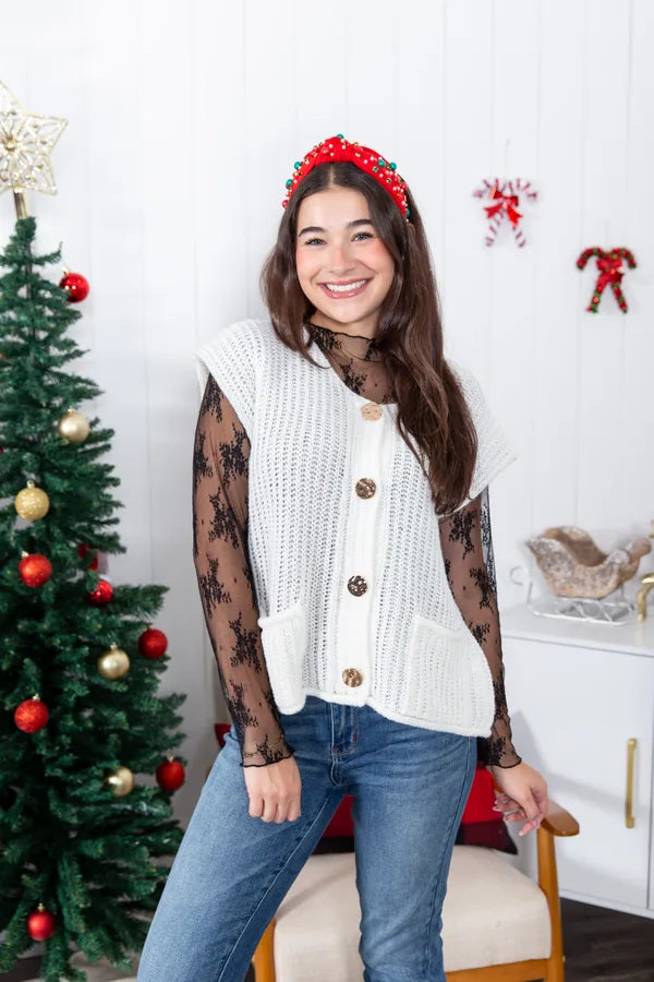 Buttoned And Cozy Sweater Vest