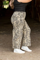 Blue Velvet Leopard Print Barrel Jeans-2