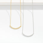 Dainty Curved Bar Pendant Necklace