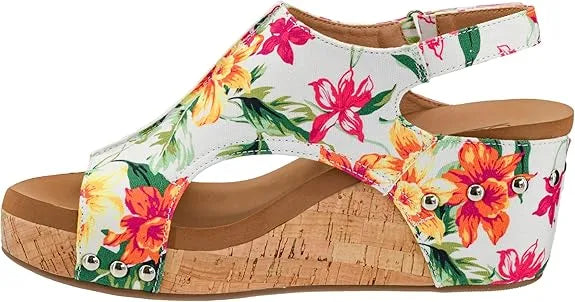 Corky Multi Floral Carley Wedge