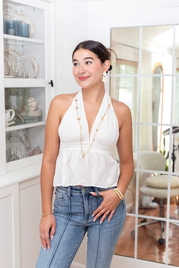 Twist And Twirl Cropped Halter Tank