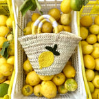 Handwoven Straw Tote With Crochet Lemon