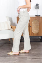 The Evelyn Straight Leg Striped Mica Jean