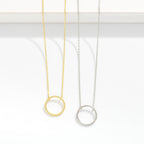 Chain Link Hoop Pendant Necklace