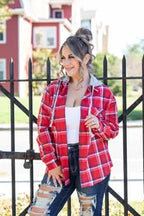 Plaid Hoodie Shacket