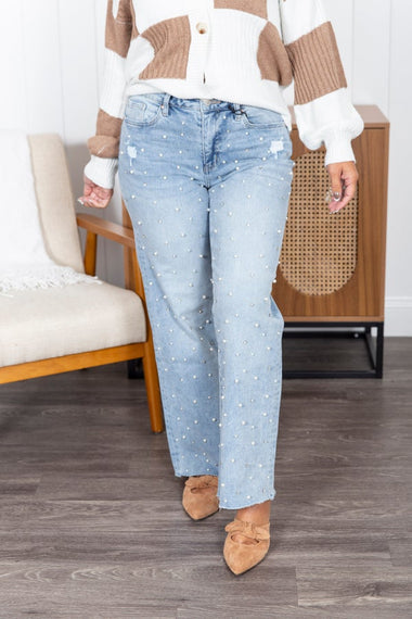 The Josie Wide Leg Mica Jean