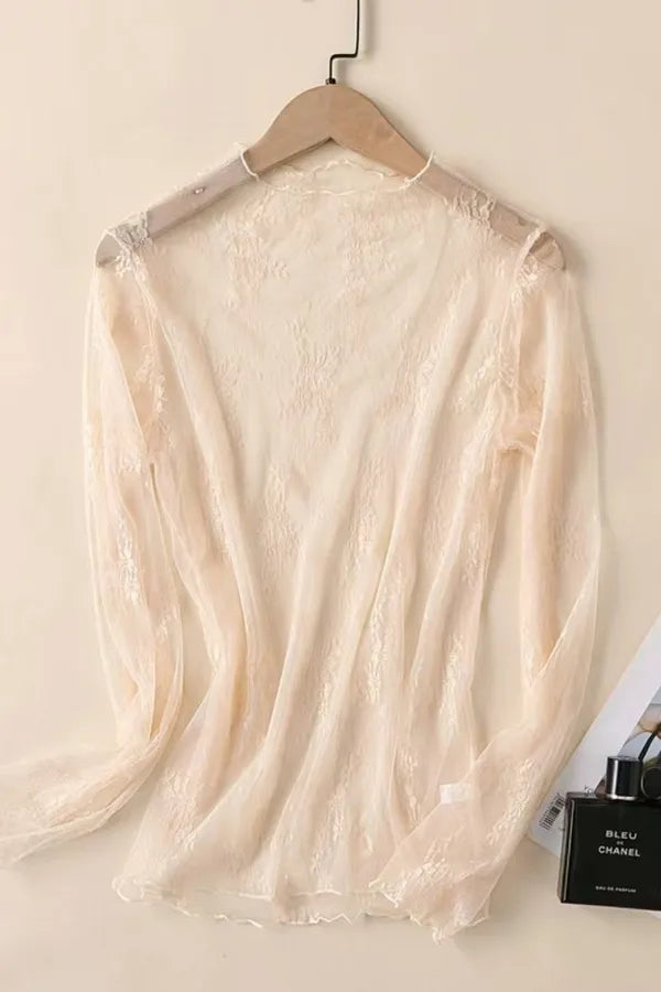 Lace Reverie Sheer Mesh Top